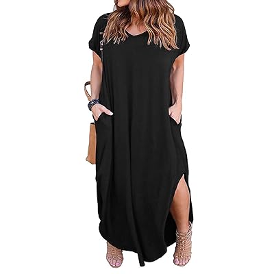 Nemidor Womens Casual Loose Pocket Long Dress Short Jamaica | Ubuy