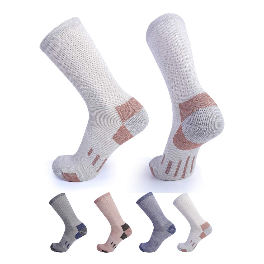 EnerwearCoolmax 4P Pack Men's Merino Wool Blended Outdoor Trail Socks