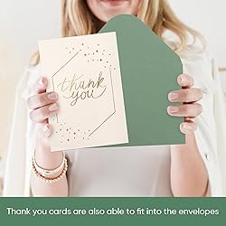 50 Pieces Sage-Green A7 Envelopes with Gold