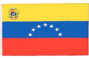 AZ FLAG - Venezuela Old 7 Stars With Arms Flag - 150x90 Cm - 100D Polyester Former Venezuelan Banner with Two Metal Grommets 