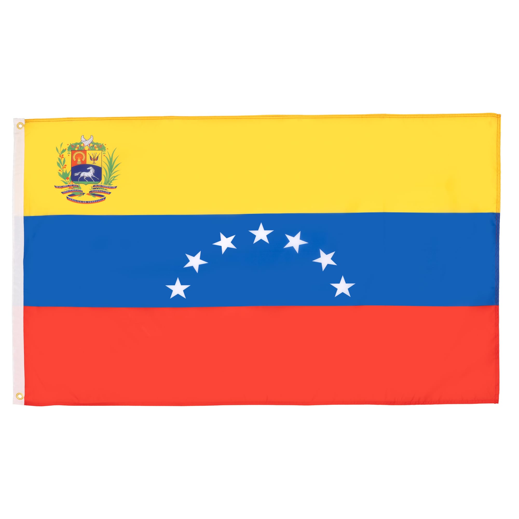 AZ FLAG - Venezuela Old 7 Stars With Arms Flag - 2x3 Ft- 100D Polyester Former Venezuelan Banner with Two Metal Grommets - Fade Resistant - Vivid Colors - 2' x 3' Feet - 90x60 Cm