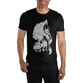 Dragon Ball Z Vegeta Black and White Character Art Men's Black T-Shirt
