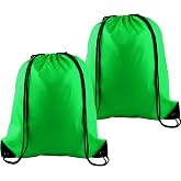 KUUQA 2Pcs Green Drawstring Backpack Bags | Cinch Sack, Bulk String Backpack, Storage Bag