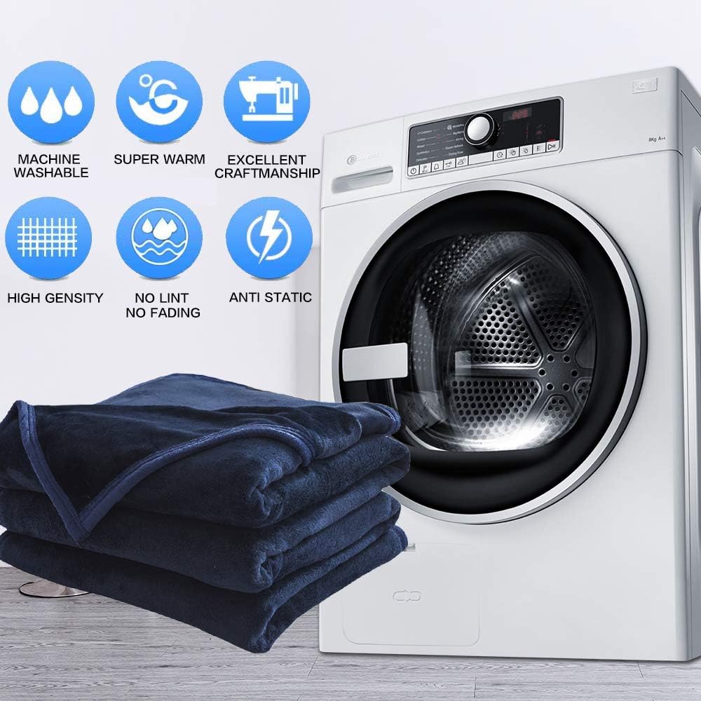 LIANLAM King Size Fleece Blanket Lightweight Super Soft and All Season Warm Fuzzy Plush Cozy Luxury Bed Blankets Microfiber (Royal Blue, 104"x90"): Home & Kitchen