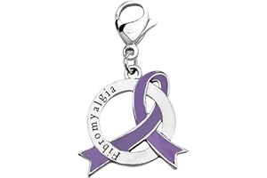 CENWA Fibromyalgia Purple Ribbon Charm Zipper Pull Fibromyalgia Awareness Gift Fibromyalgia Jewelry