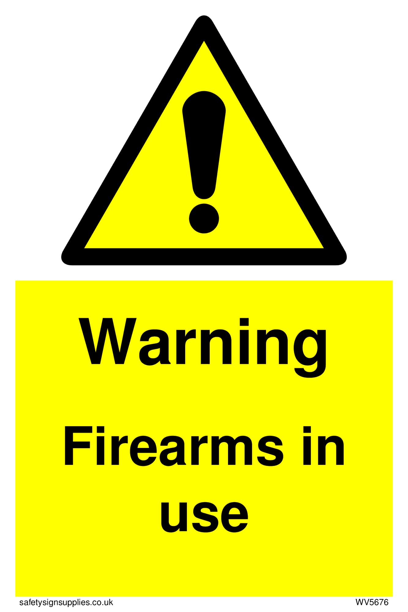Pack of five - Warning Firearms in use Sign - 100x150mm - A6P