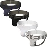 BSHETR Mens Jockstrap with Super Wide Band, Basic Cotton Breathable Athletic Supporters for Men