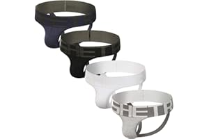BSHETR Mens Jockstrap with Super Wide Band, Basic Cotton Breathable Athletic Supporters for Men