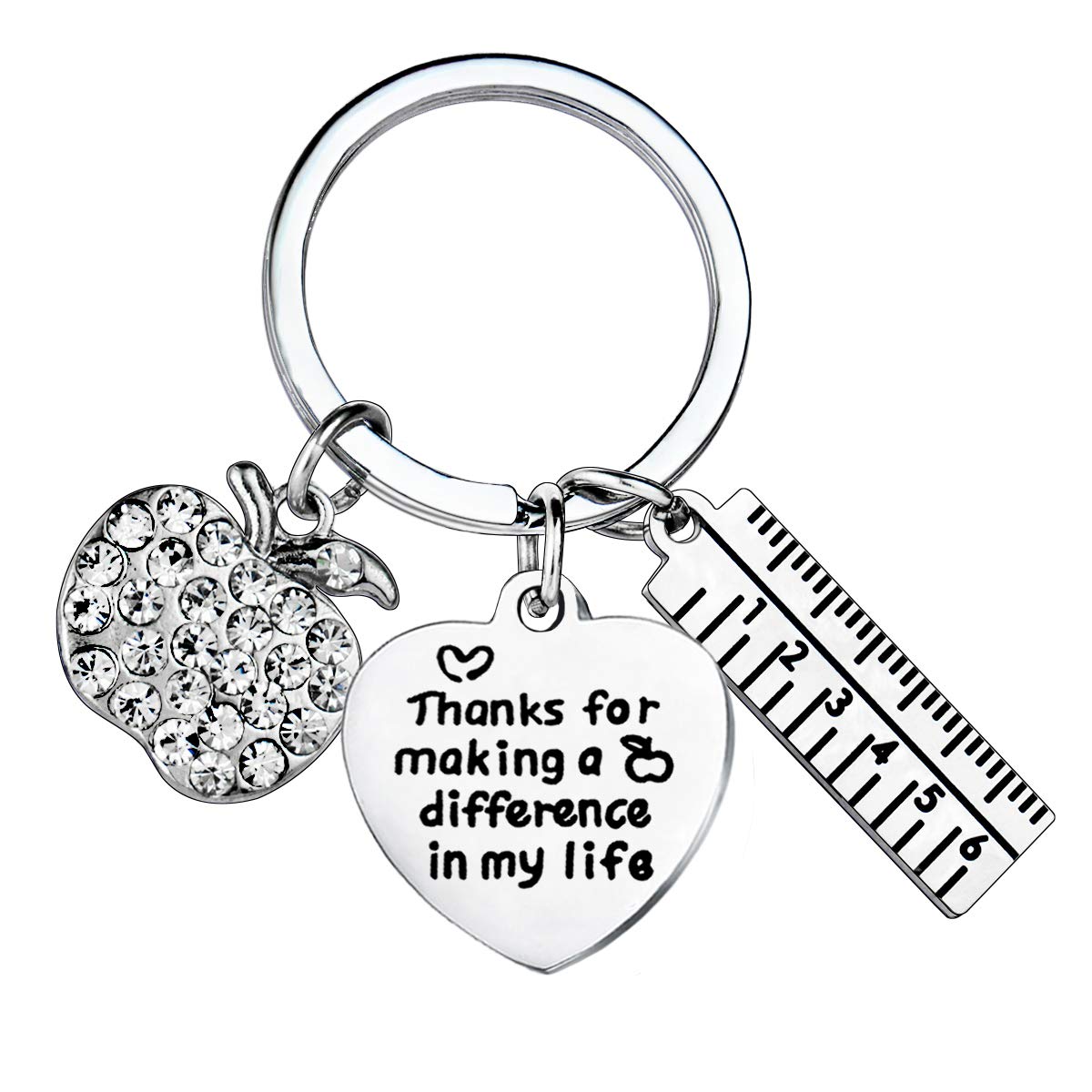 MADHAHEFU Teacher Gifts Teachers Keychain Jewellery Thank You Gifts for Women Men from Graduates Students (Heart-Thank You for Making)
