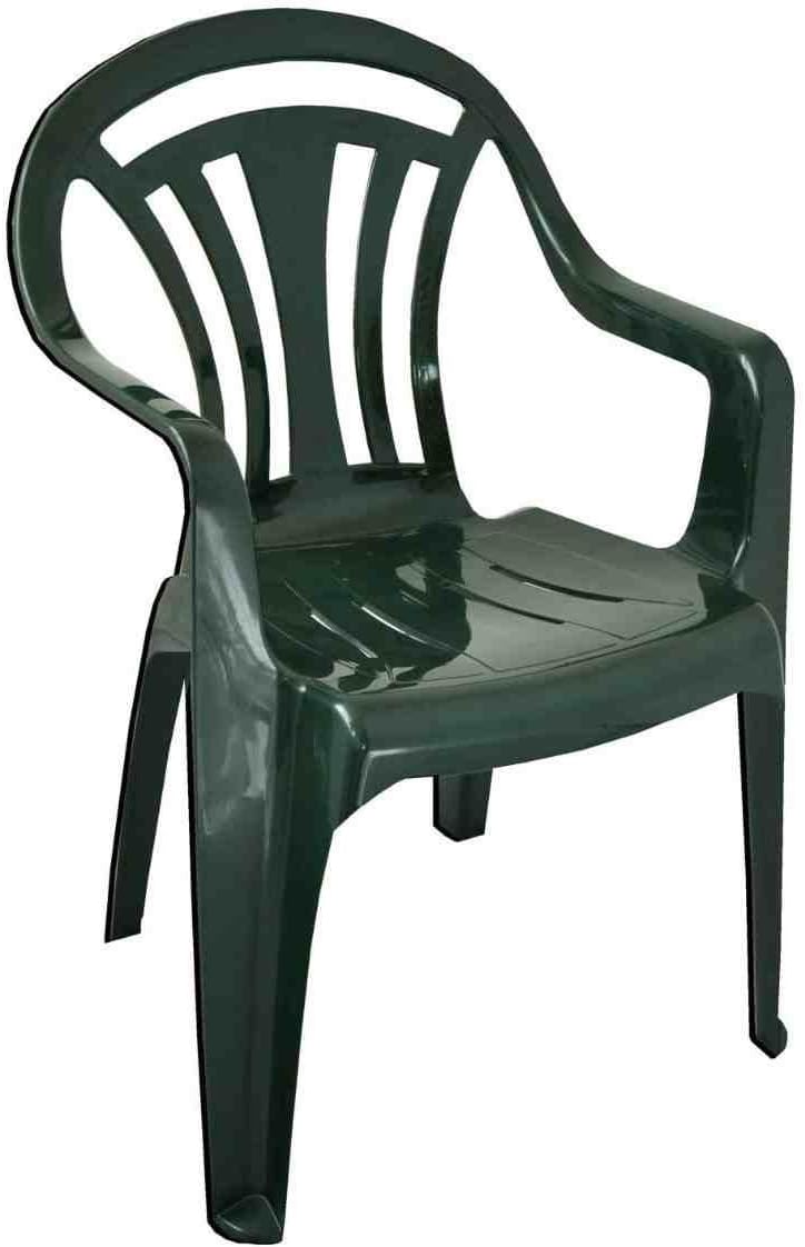 Silla de jardín verde Patio plástico al aire libre muebles (6