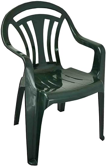 Silla de jardín - verde - Patio plástico al aire libre muebles (6