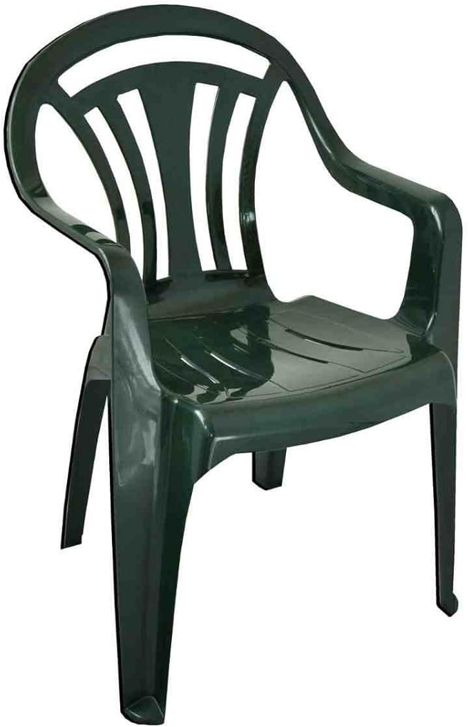 Silla de jardín - verde - Patio plástico al aire libre muebles (6