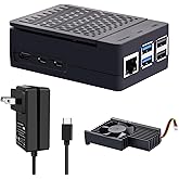 GeeekPi Case for Raspberry Pi 5 with 27W Power Supply, Pi 5 Case with Heatsink Fan and PD Adapter USB C 5.1V 5A Power Adapter