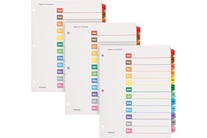 Oxford OneStep Binder Dividers, Jan-Dec 12 Tab Monthly Divider Sets, Customizable Table of Contents, Reversible Multicolor Ta