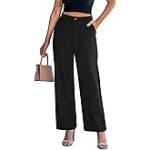GRAPENT Wide Leg Dress Pants Women Business Casual High Waisted Elastic Waist Stretchy Work Trousers Pants with Pockets