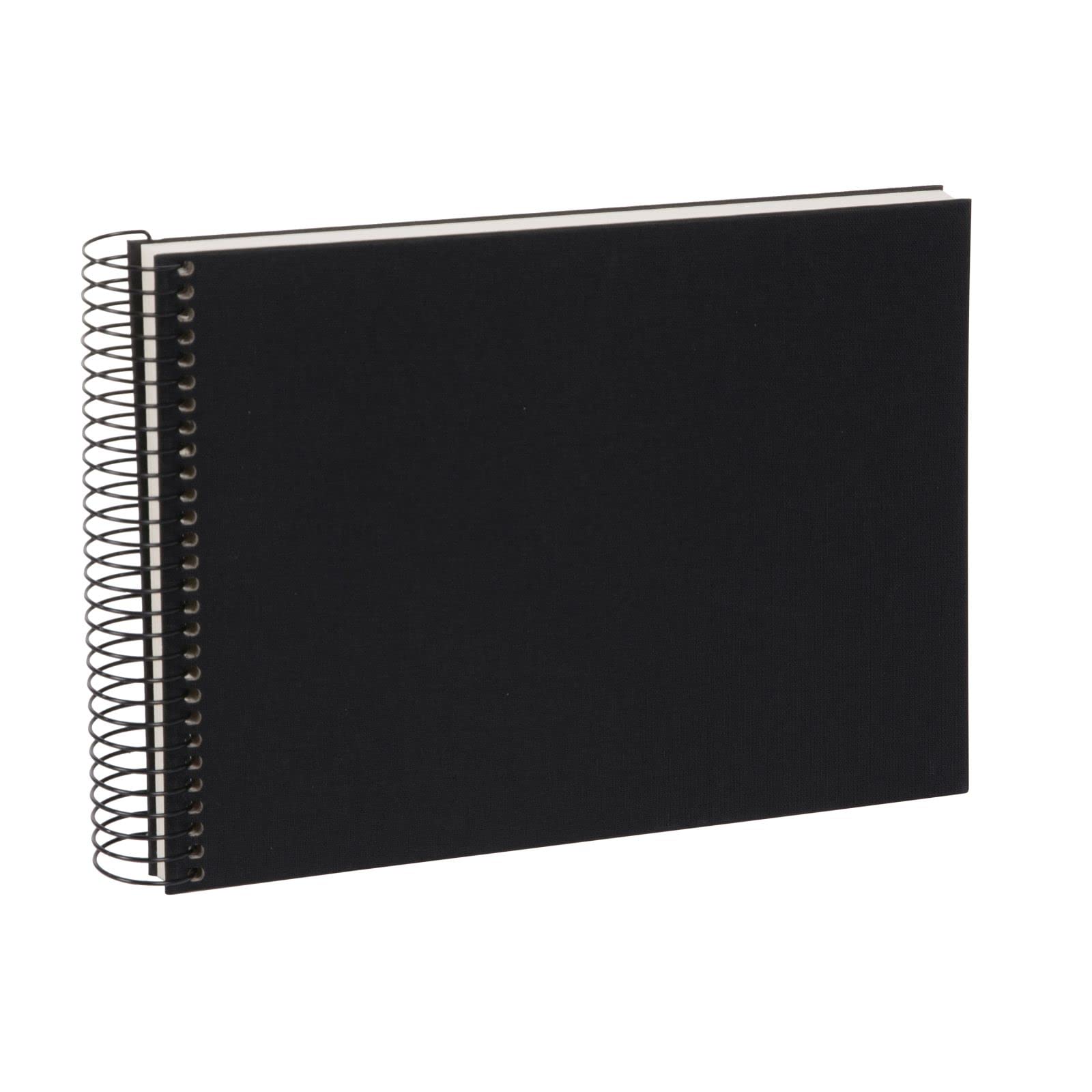 goldbuch Bella Vista Spiral Album, Linen Spiral Bound, Photo Album with 40 White Pages, Photo Book for Gluing, Photo Album, Black, Approx. 24 x 17 x 2.8 cm 20 377
