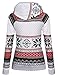 POGTMM Women's Casual Raglan Long Sleeve Bohemia Snowflake Print Pullover Hoodie Sweater (Petite M, Gray)
