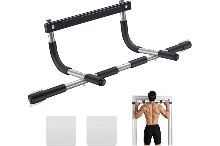 Ally Peaks Pull Up Bar for Doorway | Thickened Steel Max Limit 440 lbs Upper Body Fitness Workout Bar| Multi-Grip Strength for Doorway | Indoor Chin-Up Bar Fitness Trainer for Home Gym Portable