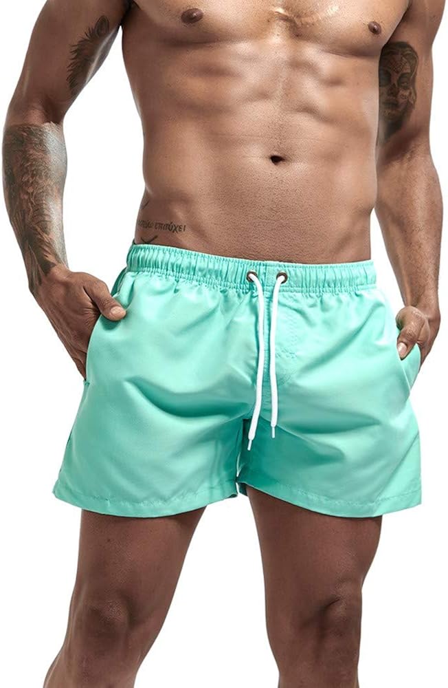 Men'S Beach Shorts Shorts Bathing,Men'S Sport Running Green Beach Short