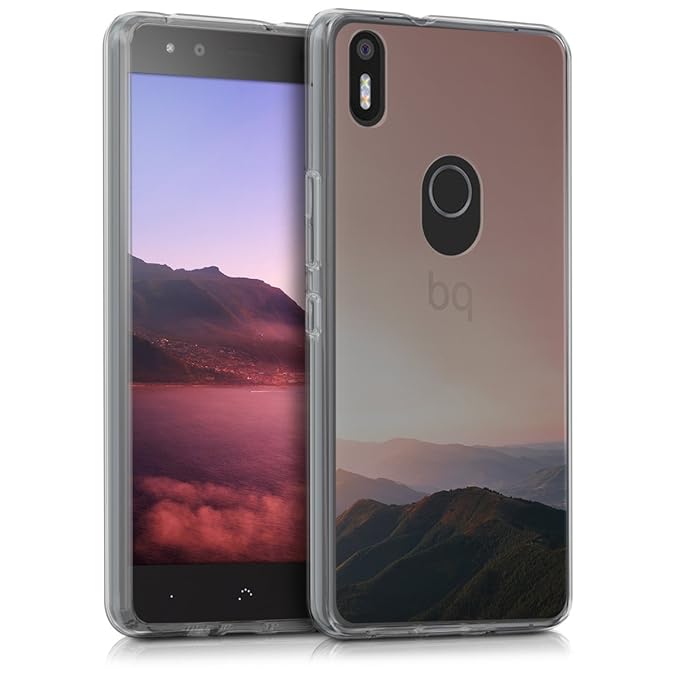 kwmobile bq Aquaris X5 Plus Hülle - Handyhülle für bq Aquaris X5 Plus - Handy Case in Altrosa Schwarz Transparent