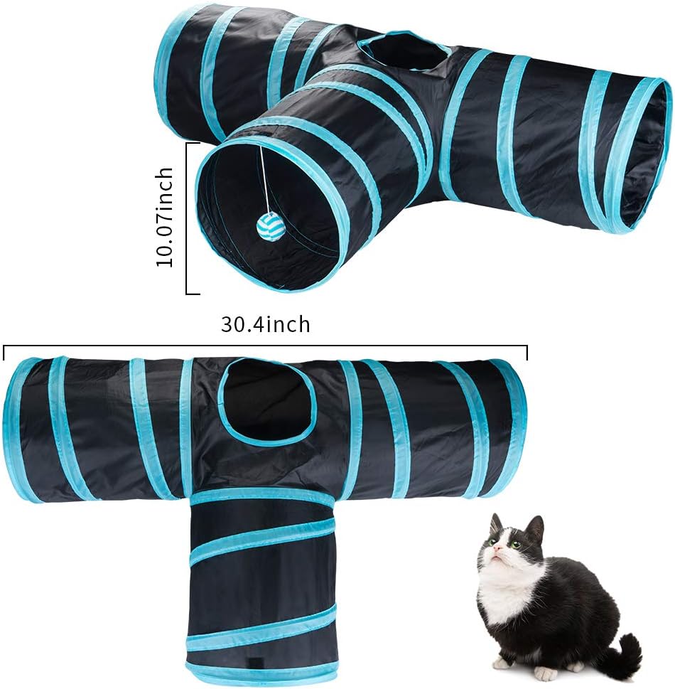 Dono 21Pcs Cats Feather Toys-Kitten Interactive Pet Toys Assortments (2 or 3 Way Hole Tunnel) Cat Feather Wand Fun Ball Chew Sticks, Fluffy Mouse, Fake Mice, Crinkle Balls, Bell Play Supplies : Pet Supplies
