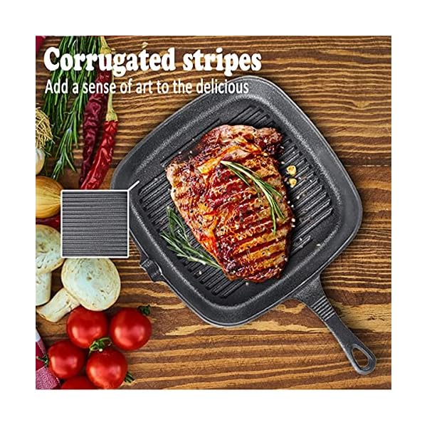 YIJIA-Grill-Pan-Cast-Griddle-Iron-Non-Stick-Steak-Frying-Pans-Cookware-Skillet-9-inch-Suitable-for-Various-Oven YIJIA Grill Pan Cast Griddle Iron Non-Stick Steak Frying Pans Cookware Skillet 9 inch Suitable for Various Oven