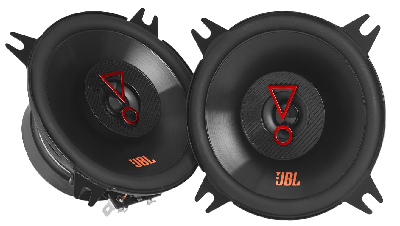 JBL Stage3 427F 4-inch (10 cm) 2-way coaxial car speakers, 30 W RMS / 150 W Peak, Plus One™ polypropylene cone, PEI dome tweeter, 3 ohm, 90 dB, slim design, clear and powerful sound