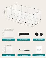 SONGMICS Pet Playpen with Floor 143 x 73 x 46 cm White LPC02W view 6
