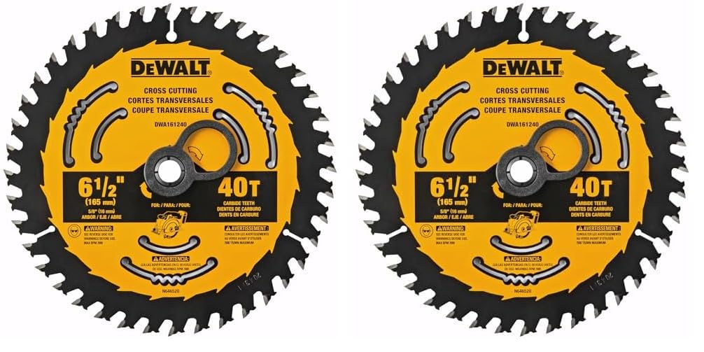 DEWALT Circular Saw Blade, 6 1/2 Inch, 40 Tooth, Framing (DWA161240) (Pack of 2) Image DEWALT Circular Saw Blade, 6 1/2 Inch, 40 Tooth, Framing (DWA161240) (Pack of 2) Image
