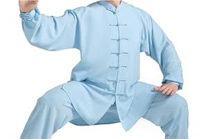 BATTTX Men Kung Fu Uniform Martial Arts Chinese Clothing Taichi Traditional (Color : Blue, Size : 3X-Large)