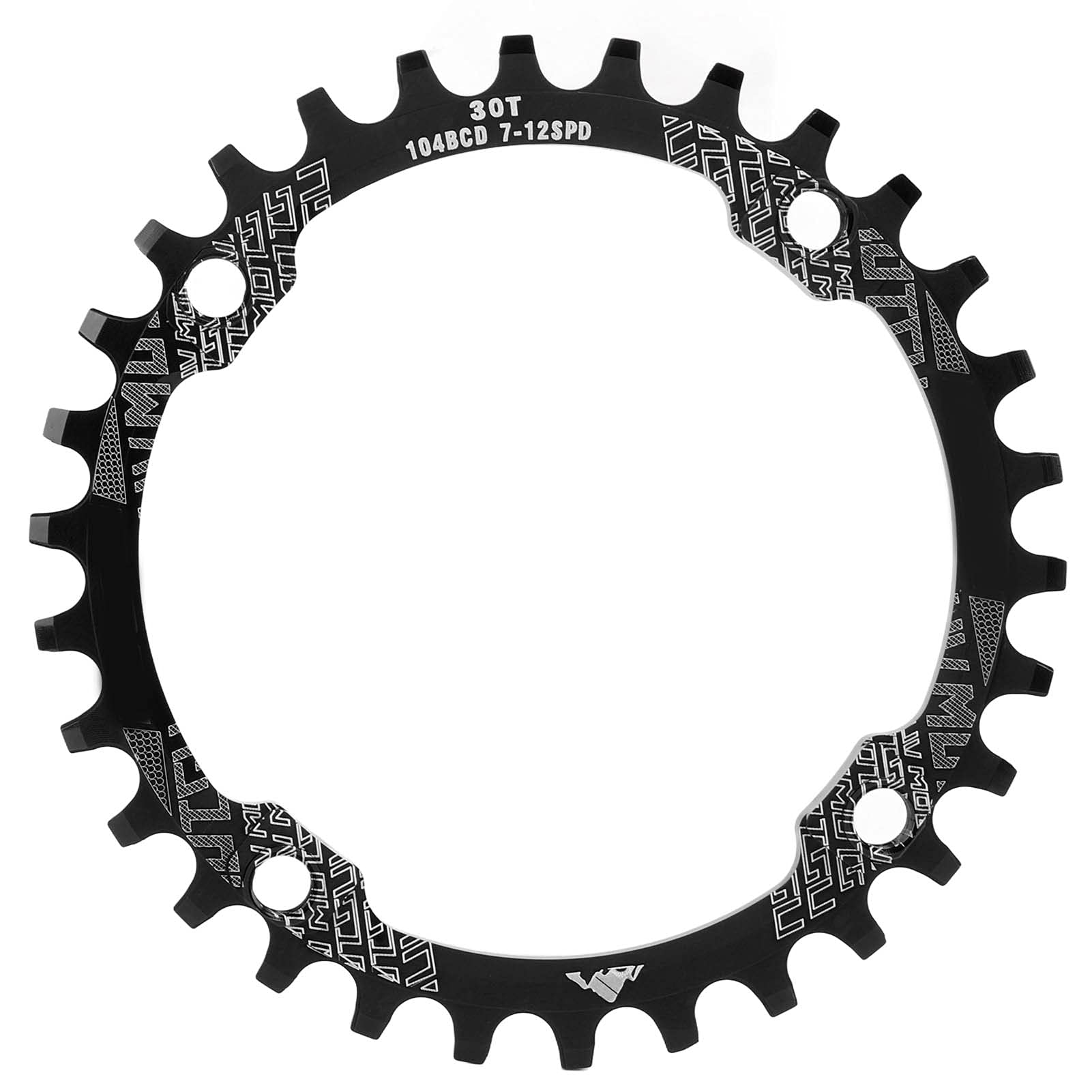 RiToEasysports Bike Chain Ring,30T 104mm BCD Aluminum Alloy Single Speed Chainring Positive Negative Tooth Chain Ring for Mountain Bike(Black) Bicycles And Spare Parts Bicycles And Spare Parts