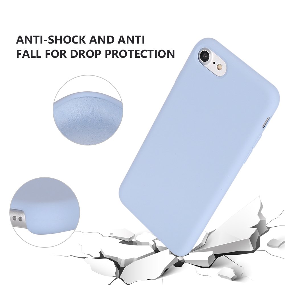 iPhone 8 Case, iPhone 7 Case, Casegory iPhone 7/8 Cover with Liquid Silicone Gel Rubber and Soft Microfiber Cloth Case for Apple Mobile Phone iPhone 8 and iPhone 7 (4.7inch)(Light Blue)