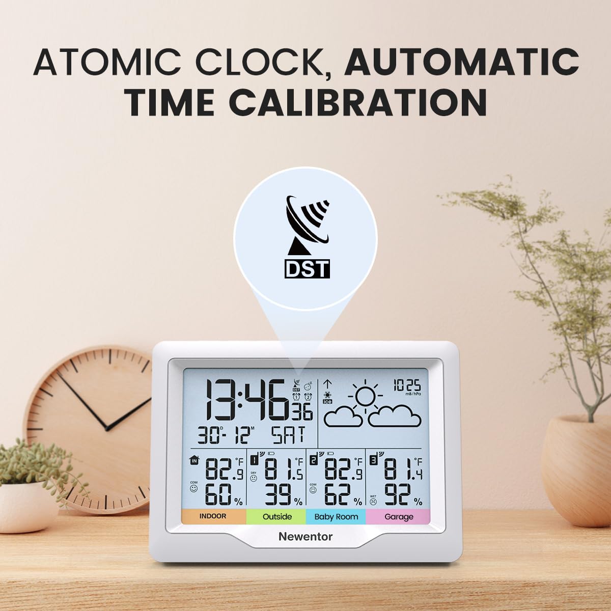 Multi Clock Barometer Temperature Mua Newentor Weather Stations Wireless Indoor Outdoor Multiple Sensors ...