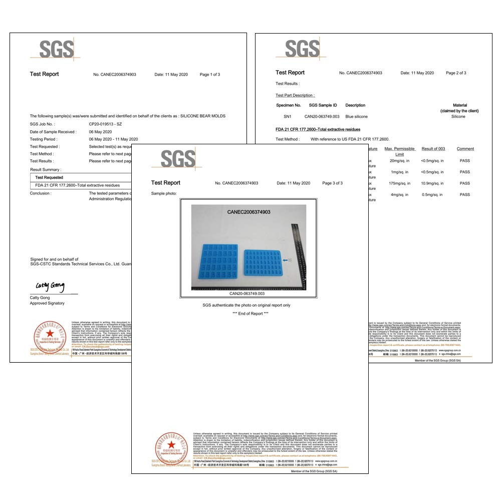 Gummy Molds Bear Candy Silicone - Mini Size Chocolate Gummy Molds with 2 Droppers Nonstick Food Grade Silicone Pack of 4