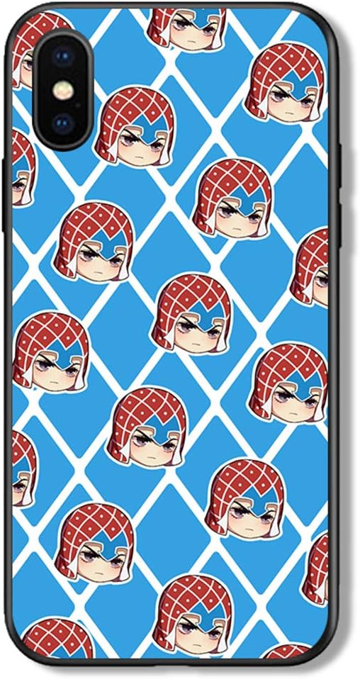JoJo's Bizarre Adventure Case for iPhone,Japanese Anime Tempered Glass Phone Protective Case,Suitable for iPhone 11,Golden Wind-f iPhone X
