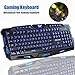 Sokaton Gaming Keyboard, M-200 Mechanical Feel Gaming Keyboard, LED Three Color Backlit USB Wired Game Keyboard (Black)