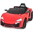 Costzon Ride on Car, 12V Battery Powered Electric Vehicle w/Manual & Remote Control Modes, LED Lights, Horn, Music, MP3, USB, TF, 3 Speeds, Spring Suspension, Ride on Toy for Boys Girls (Red)