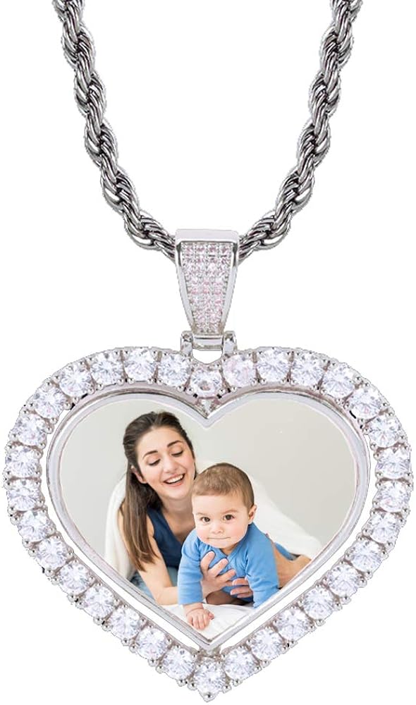 Custom DoubleSided Personalized Photo Pendant Photo Necklace Men's Custom Necklace Women's