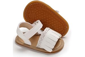 SOFMUO Baby Girls Boys Sparkly Bowknot Sandals Premium Soft Anti-Slip Rubber Sole Infant Summer Outdoor Shoes Toddler First Walkers