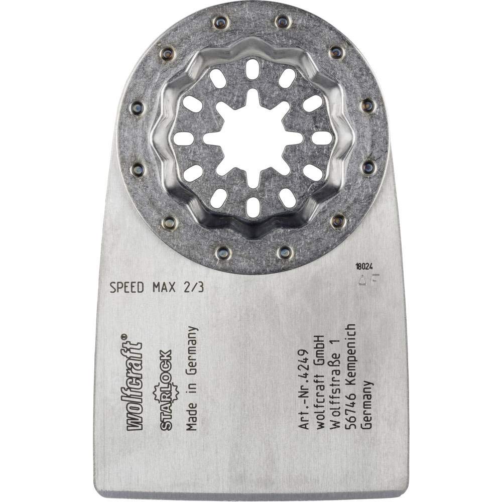 wolfcraft HCS Scraper “Expert”, STARLOCK receptacle, carpet and tile adhesive, 52 mm I 4249000 I For removing/scraping off tough substances, e.g. carpet glue