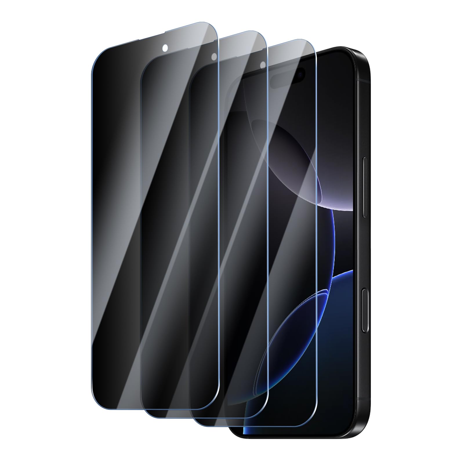 YUXINDZ 3 Pack Privacy Screen Protector for iPhone 16 Pro Max, Anti-Spy Tempered Glass Film Anti-Scratch, 9H Hardness