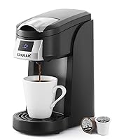 CHULUX Upgrade Single Serve Coffee Maker, 12oz Fast Brewing Machine Brewer Compatible With Pods & Reusable Filter, Auto…