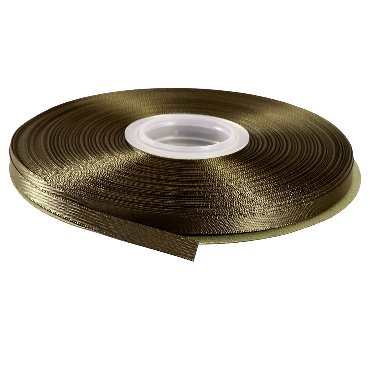 ITIsparkle 6mm Double Faced Satin Ribbon 45 Meters-Roll Set for Gift Wrapping Scrap Books Party Favor Hair Braids Baby Shower Decoration Floral Arrangement Craft Supplies, Dark Olive Ribbon