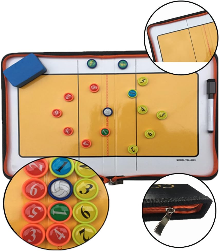 Firelong Volleyball Coach Tactic Board Strategy Training Aids Equipment - Zipper Closure : Sports & Outdoors