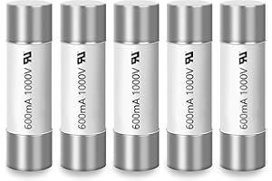 Anvpkun 5 Pack 600mA 0.6A 1000V Ceramic Fuse 6.35x32mm for Digital Multimeter Fuse Replacement