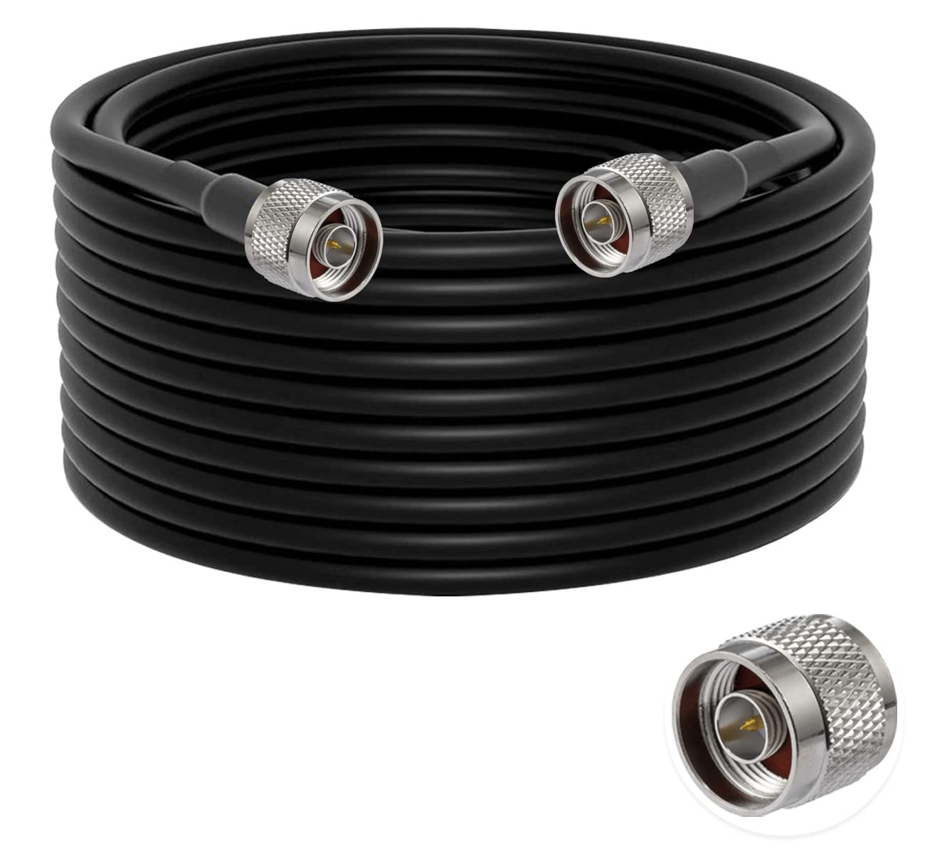 Vecys N Male to N Male Low Loss Coaxial Cable RG58 49.2FT/15M for 3G 4G 5G LTE Antenna Ham Radio GPS WiFi