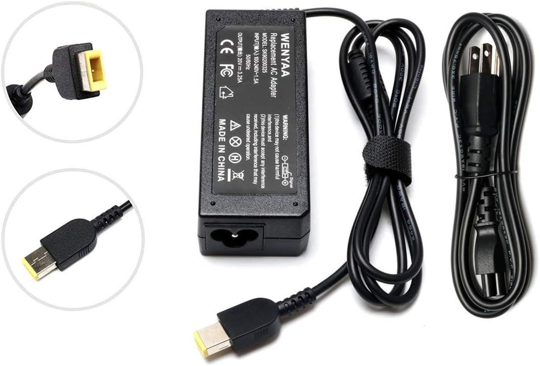 20V 3.25A 65W USB AC Laptop Charger for Lenovo Ideapad G50 G50-45 G50-80 G70-35 G70-70 G70-80 Z40-70 Z50-75 Z70-80;Lenovo Thinkpad T430 T440 T440S T440P T450 T460 T460S T540P T560 E440 E450 E550 E560