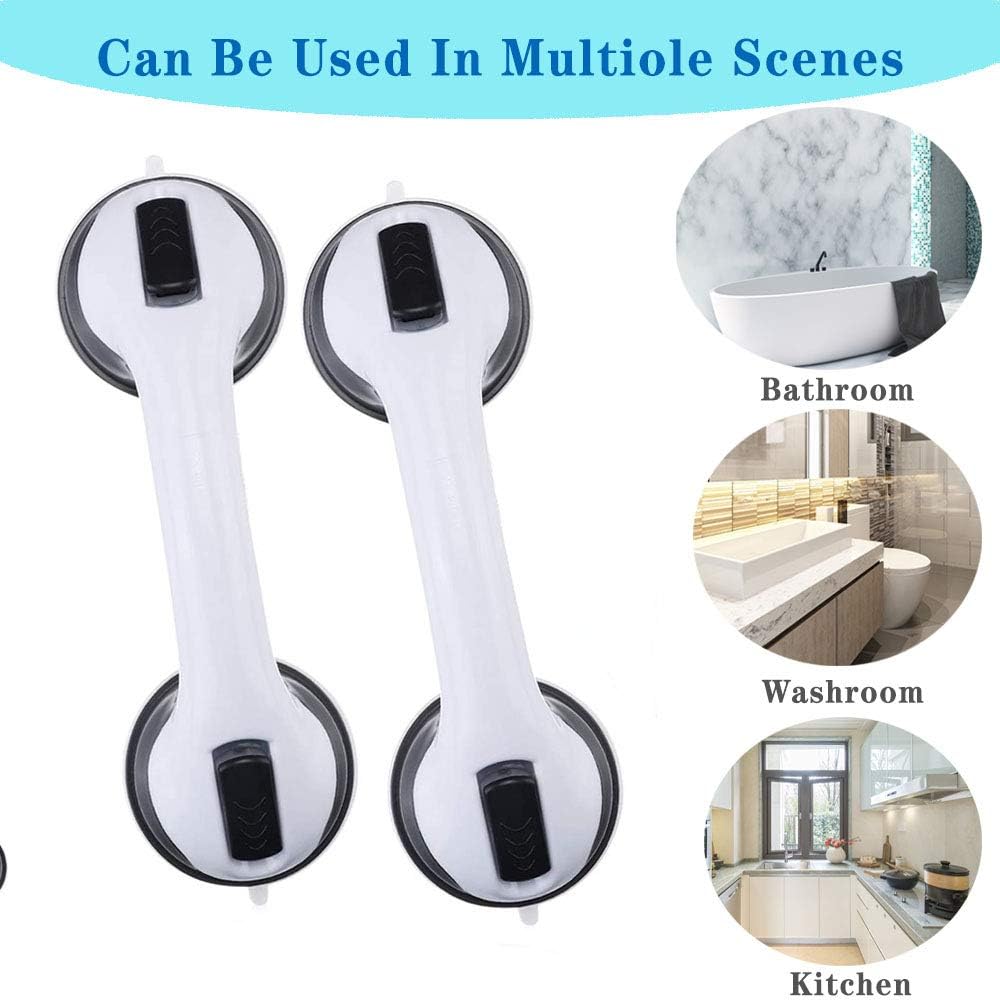 Suction Grab Bar,2 Pack Grab Bars for Bathroom,Suction Cup Handle Grab bar with Dual Locking,Anti-Slip Grip Safety Grab Bars for Elderly,Senior Assist Bath Handle: Home & Kitchen