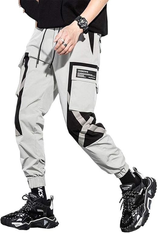 Men's Hip hop Long Pants Fashion Casual Color Patchwork Streetwear