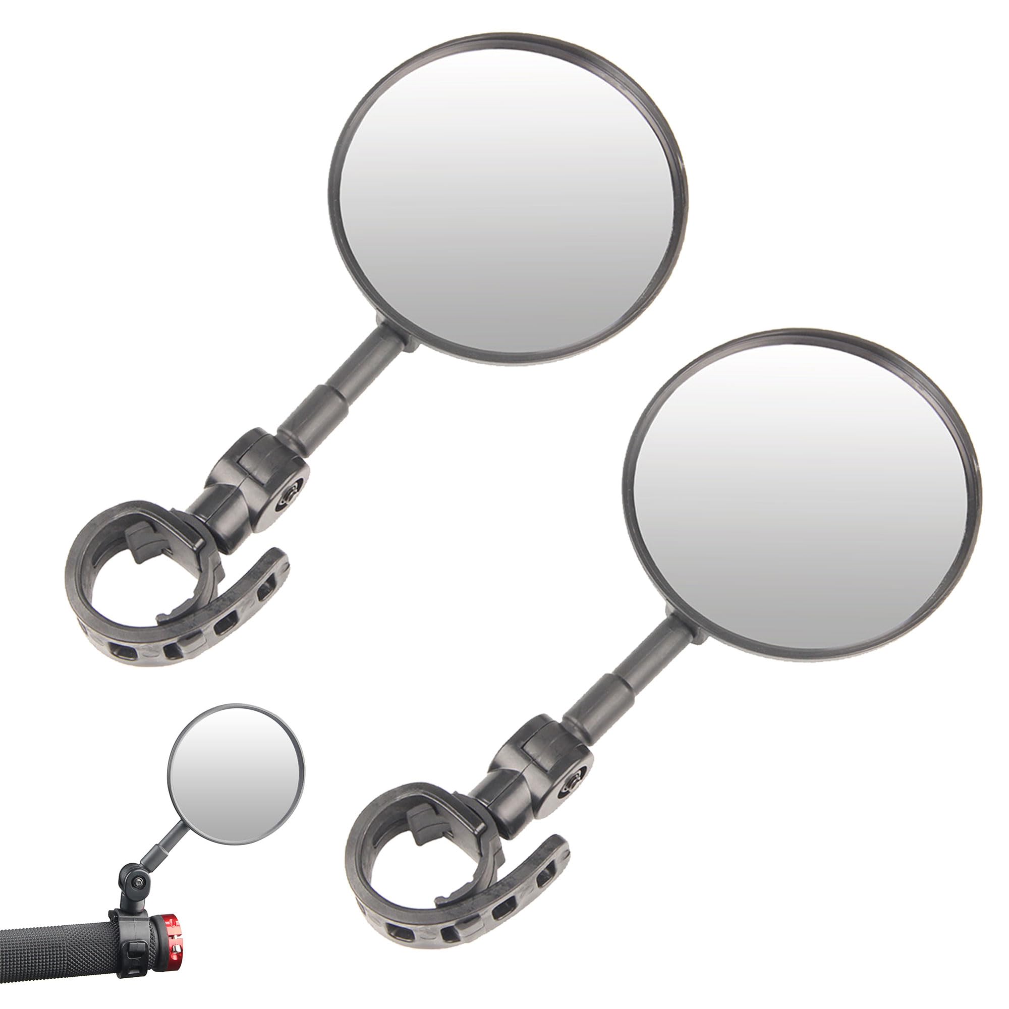 Hayaww 2 x 10 cm bicycle mirrors for handlebars, 15-35 mm, 360° adjustable, foldable bicycle rear view mirror, handlebar end mirror, bicycle rear view mirror, bicycle, e-bike, mountain bike, road bike